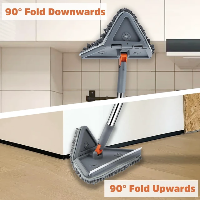 Alt view image 5 of 7 - UIMO Wall Cleaner Mop with 94" Long Handle, Triangle Head Scrubber | 2-in-1 Triangle & Rectangle Head with Squeegee, 10 Washable Pads for Walls, Ceilings, Windows, Glass and Hard-to-Reach Areas