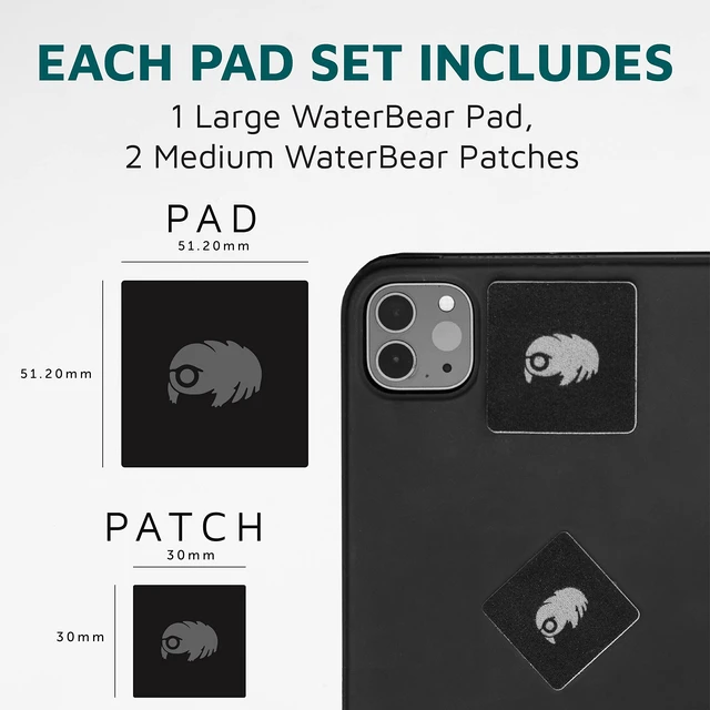 Alt view image 5 of 6 - KUVRD Waterbear - Electronic Screen Cleaner Pads, Single Pad Set | Reusable Stick-On Microfiber Cleaning Pad, for Dry Wiping Car Touchscreens, Phone Displays, Camera Lenses, and Eyeglasses