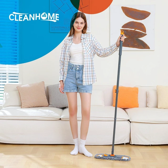 Alt view image 10 of 14 - Mops for Floor Cleaning with 3 Different Washable Mop Pads and Extendable 55 Long Handle, Multifunction Dust Mop for Hardwood,Marble,Tile Floor Mopping,Orange