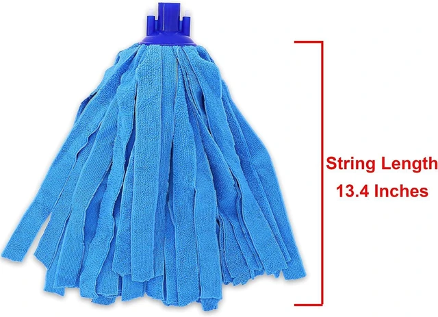 Alt view image 9 of 10 - 6 PCS Blue Microfiber Mop Replacement Compatible with All Standard US Threading Pole &0.8" Diameter Mop Handle