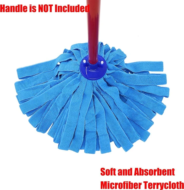 Alt view image 10 of 10 - 6 PCS Blue Microfiber Mop Replacement Compatible with All Standard US Threading Pole &0.8" Diameter Mop Handle