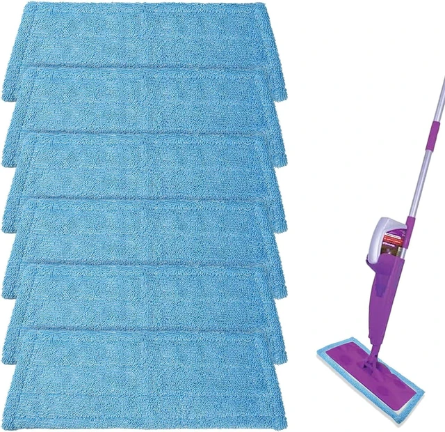 Alt view image 8 of 14 - 6 Pack Reusable Microfiber Pads for Rejuvenate Microfiber Mop, Compatible with Rejuvenate Click N Clean Multi-Surface Spray Mop, Machine Washable Microfiber Pad Refill for All Floors Without Handle