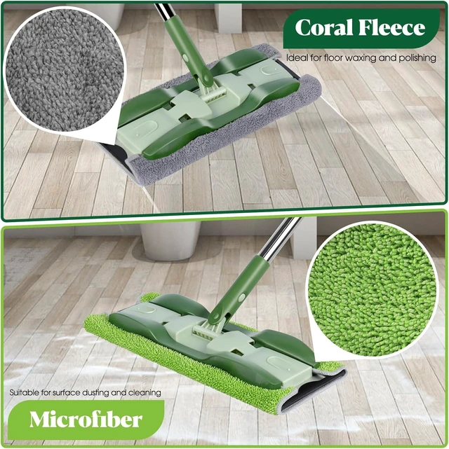 Alt view image 9 of 14 - MASTERTOP Microfiber Mop - Flat Floor Mops Wet Dry Dust Mop with 4 Washable Pads & 52.4'' Stainless Steel Handle for Hardwood Laminate Tile Floor Cleaning