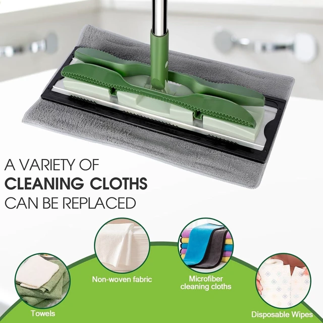 Alt view image 14 of 14 - MASTERTOP Microfiber Mop - Flat Floor Mops Wet Dry Dust Mop with 4 Washable Pads & 52.4'' Stainless Steel Handle for Hardwood Laminate Tile Floor Cleaning