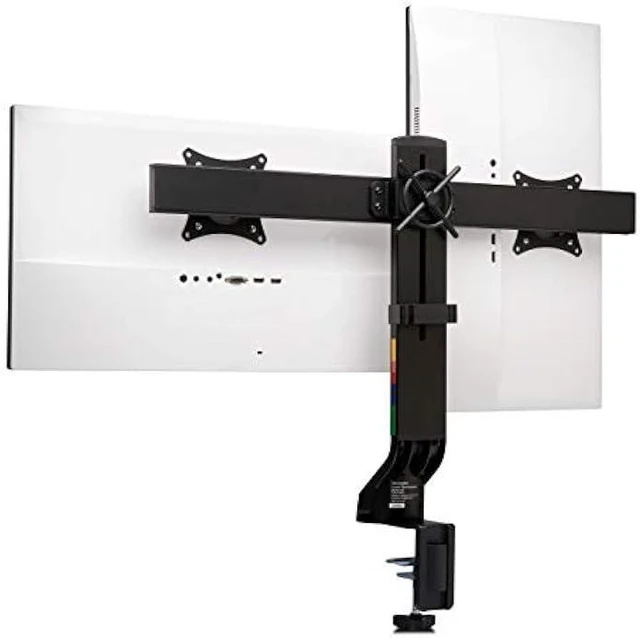 Alt view image 7 of 12 - Kensington Dual Monitor Mount for Desk, C-clamp Vesa Monitor Stand Fits 2 Ultrawide Monitors Up to 32 Inches, Low Profile Monitor Stand, Height Adjustable Rotating Free Standing Monitor Arm, Black