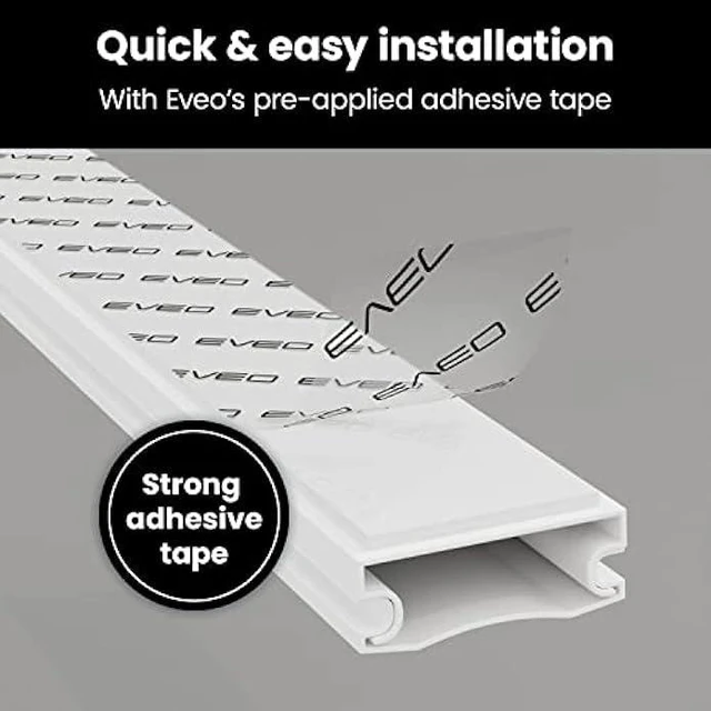 Alt view image 8 of 12 - 306 Cord Hider - Cord Cover Wall - Paintable Cable Concealer, Wire hiders for TV on Wall - Cable Management Cord Hider Wall Including Connectors & Adhesive Strips Cable Raceway - Cord Management