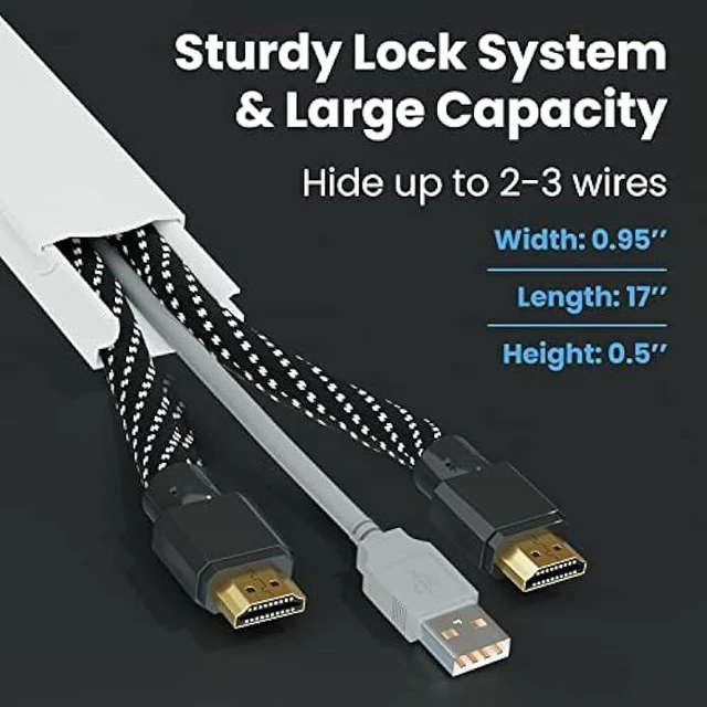 Alt view image 9 of 12 - 306 Cord Hider - Cord Cover Wall - Paintable Cable Concealer, Wire hiders for TV on Wall - Cable Management Cord Hider Wall Including Connectors & Adhesive Strips Cable Raceway - Cord Management