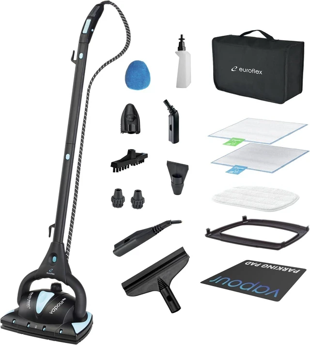 Alt view image 8 of 14 - Euroflex Vapour Pro 20-Piece Steam Mop with Built-In All-in-One Portable Steam Cleaner; Ranked #1 by Good Housekeeping; 295°F & 50 PSI; Kills 99.9% Bacteria & Viruses (H1N1); 5-Year Warranty
