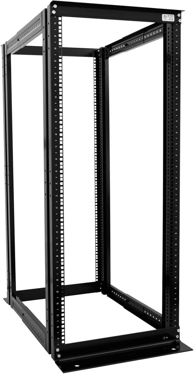Alt view image 7 of 12 - Raising Electronics Server Rack 4 Post Open Rack Frame Rack Enclosure 19 Inch Adjustable Depth Aluminum (27U,56Inch Height)