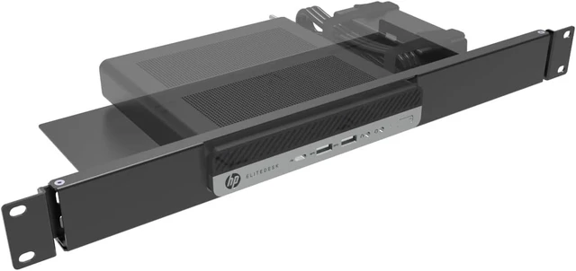 Alt view image 7 of 12 - JINGCHENGMEI Mini Rack Mount for HP ProDesk Mini PC, HP EliteDesk Mini Business Desktop -1U Hinged Server Rack Shelf for 19-inch Cabinet or Rack