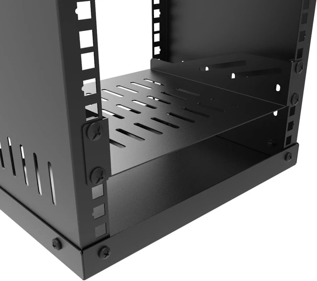 Alt view image 8 of 10 - 2 Pcs of 1U Server Rack Shelf Vented Cantilever Rack Tray for 10" Network Equipment Cabinet or Rack, Black (1U10IN-RackS-8IN)