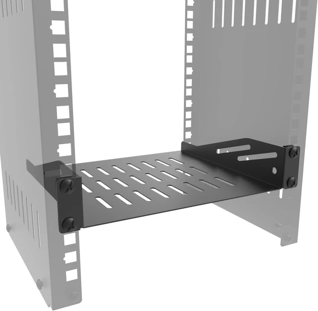 Alt view image 10 of 10 - 2 Pcs of 1U Server Rack Shelf Vented Cantilever Rack Tray for 10" Network Equipment Cabinet or Rack, Black (1U10IN-RackS-8IN)
