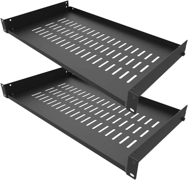 Alt view image 8 of 14 - Jingchengmei 2 Pack of 1U Disassembled Vented Cantilever Server Rack Mount Shelf 10" (254mm) Deep for 19" Network Cabinet or Equipment Rack (10V2PC)
