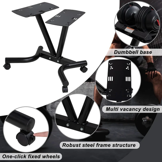 Alt view image 8 of 12 - Adjustable Dumbbell Stand Fitness Dumbbell Rack & Weight Rack for Home Gym Set