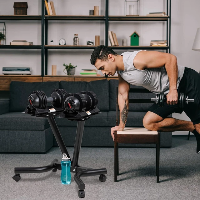 Alt view image 11 of 12 - Adjustable Dumbbell Stand Fitness Dumbbell Rack & Weight Rack for Home Gym Set