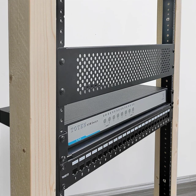 Alt view image 13 of 14 - RIVECO 16U Vertical Rack Rails Kit Heavy Duty Server Rack Mount Rails 2PCS Black