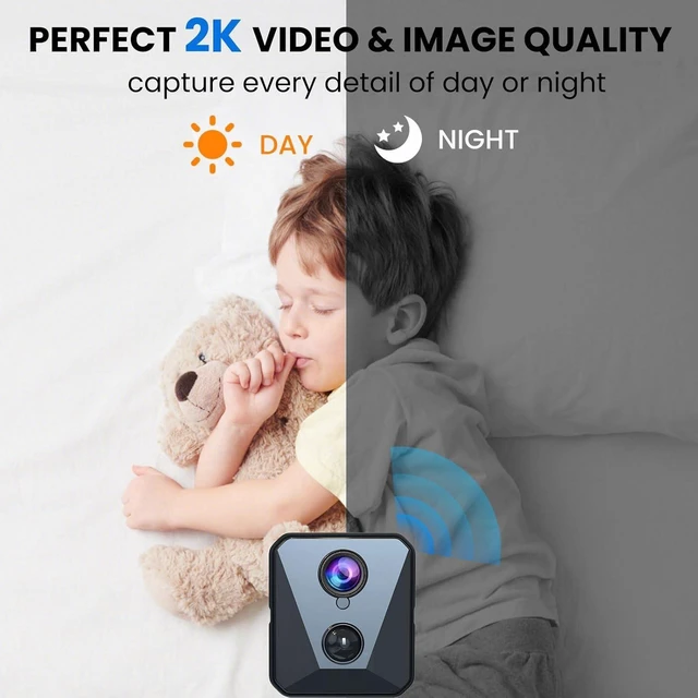 Alt view image 12 of 14 - 2025 Upgraded Security Camera, 4K HD Mini Nanny Cam for Home with Night Vision, WiFi Indoor Camera, 100 Days Long Battery Life, Motion Detection, Remote Viewing, Wireless Surveillance Cam