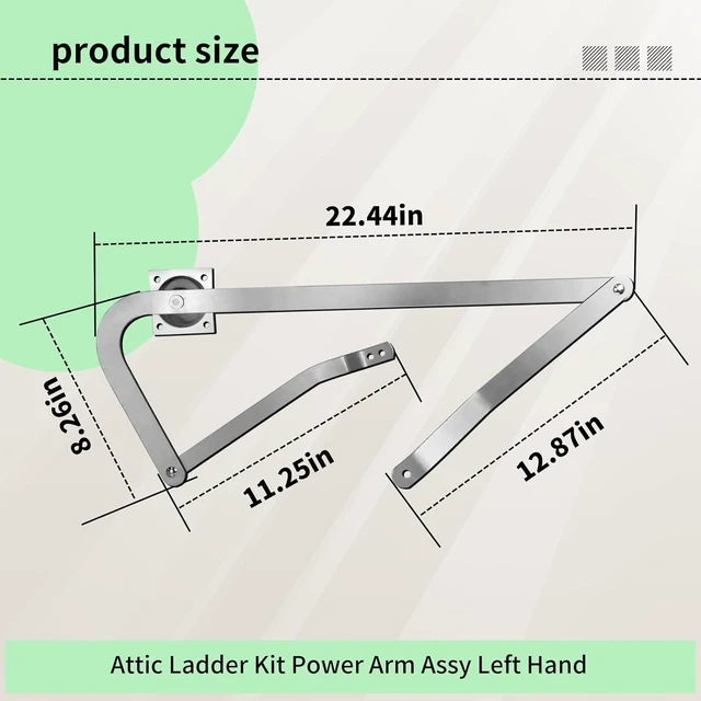 Alt view image 10 of 12 - PR315500-LH Attic Ladder Kit Power Arm Assy Left Hand Compatible with Louisville Ladder
