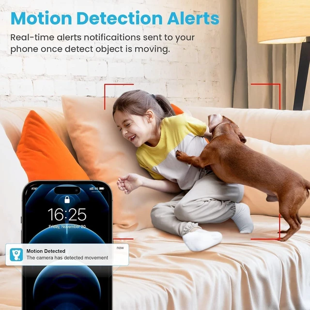 Alt view image 9 of 14 - litokam 2K Indoor Security Camera, 360° Cameras for Home Security Indoor with Motion Detection, Pet Cam with Phone App, Baby Monitor-Night Vision
