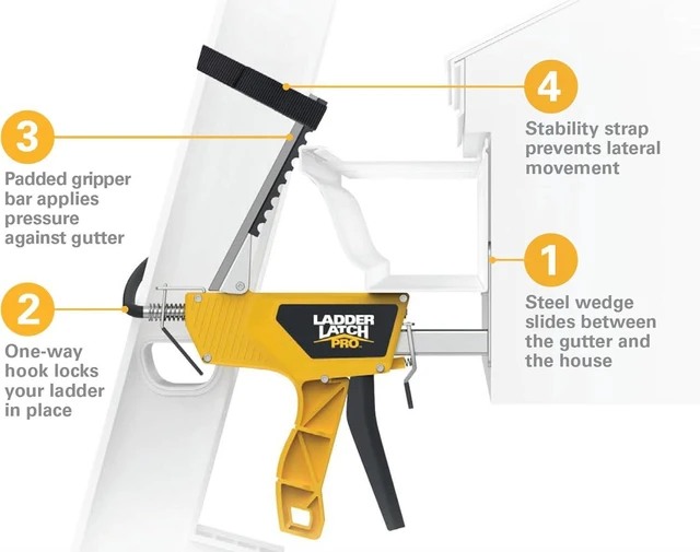 Alt view image 9 of 14 - Ladder Latch Pro - Ladder Safety Device - Lightweight, Installs in Seconds with One Hand