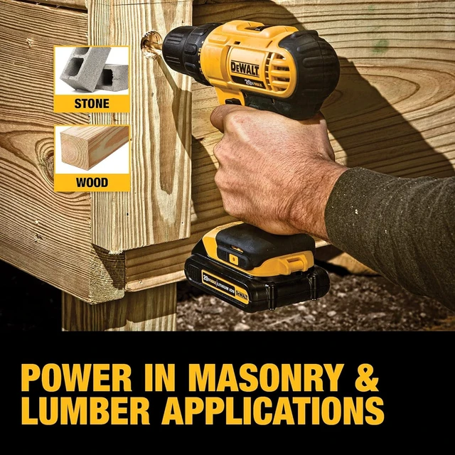 Alt view image 13 of 14 - DEWALT 20V Max Cordless Drill / Driver Kit, Compact, 1/2-Inch (DCD771C2), Dewalt Yellow