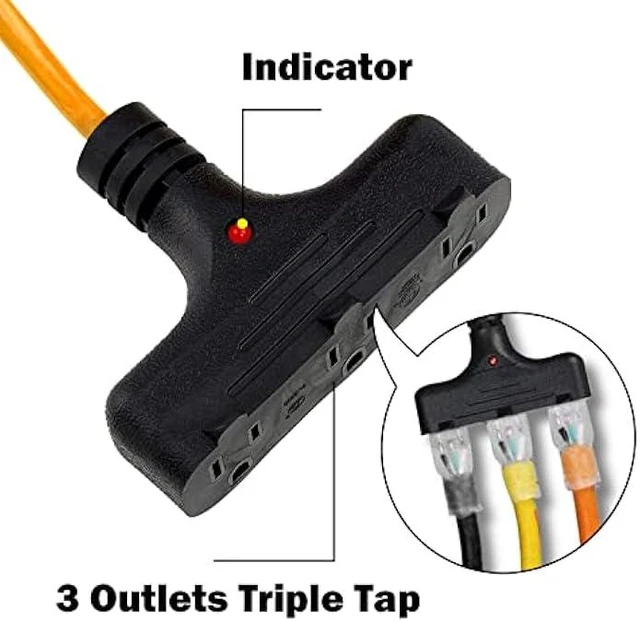 Alt view image 9 of 12 - EP 30 Ft Retractable Extension Cord Reel, 16/3 SJTW Power Cord with 3 Electrical Outlets, Ceiling or Wall Mount, 10 Amp Circuit Breaker, Metal Plate, UL Listed, Orange
