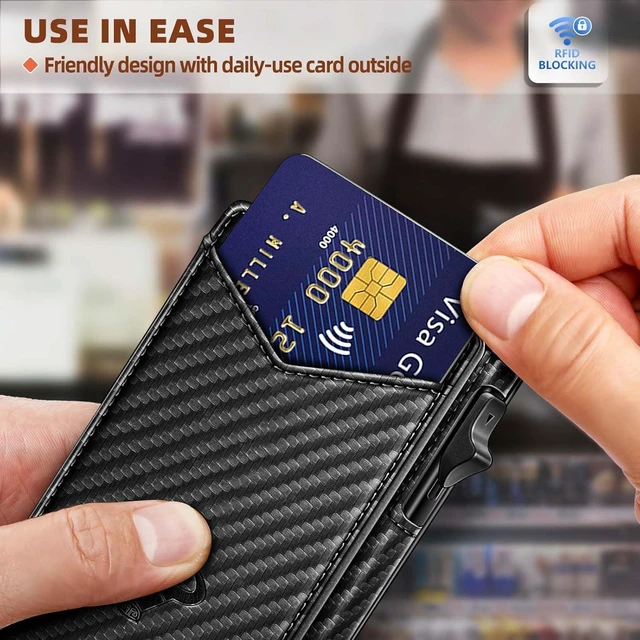 Alt view image 12 of 14 - BULLIANT Men Wallet,Money Clip Wallet Slim For Gift Men 9Cards-Metal Credit Card Case in Magnetic Leather Flip