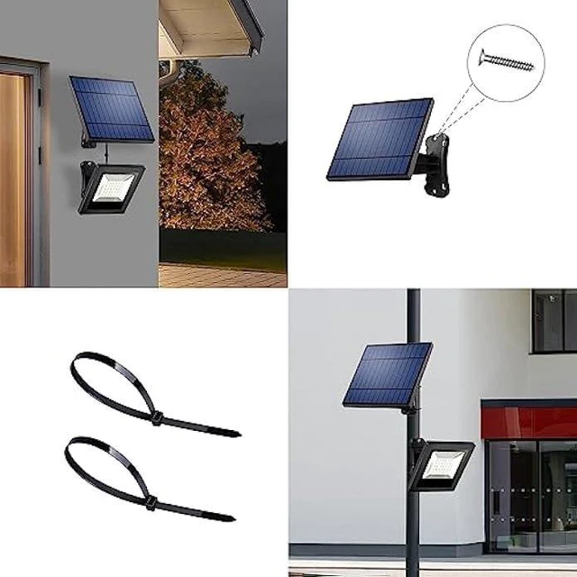 Alt view image 11 of 12 - Solar Outdoor Lights Garden LED Flood Lights with Extension Cable Dusk to Dawn Security Waterproof Landscape Lighting for Barn,Ceiling Porch, Cabin roof,Tree,Doorway,Yard,Street(Warm White)