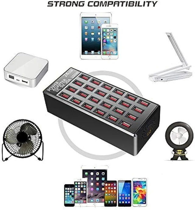 Alt view image 12 of 14 - 100w 24(20A) Port, USB Fast Charging Station,Travel Desktop USB Rapid Charger,Multi Ports Charging Station Organizer Compatible with Smartphones,Tables,and More Devices