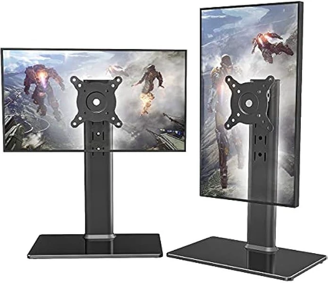 Alt view image 7 of 12 - 2 Pack Single LCD Computer Monitor Free-Standing Desk Stand Riser for 13 inch to 32 inch Screen with Swivel, Height Adjustable, Rotation, Holds One (1) Screen up to 77Lbs(HT05B-201)