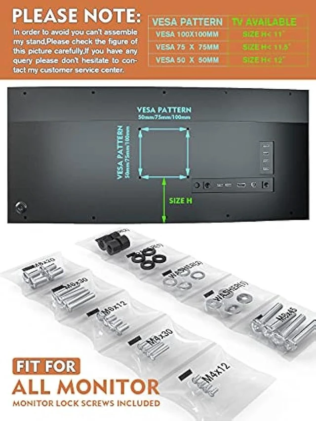 Alt view image 12 of 12 - 2 Pack Single LCD Computer Monitor Free-Standing Desk Stand Riser for 13 inch to 32 inch Screen with Swivel, Height Adjustable, Rotation, Holds One (1) Screen up to 77Lbs(HT05B-201)