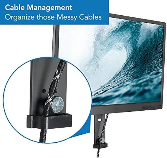 Alt view image 13 of 14 - Mount-It! Cubicle Monitor Mount Hanger Attachment, Hanging Height Adjustable VESA Bracket for a 17 to 32 Screen, Adjustable Hook Supports up to 17.6 lbs, Black (MI-785)