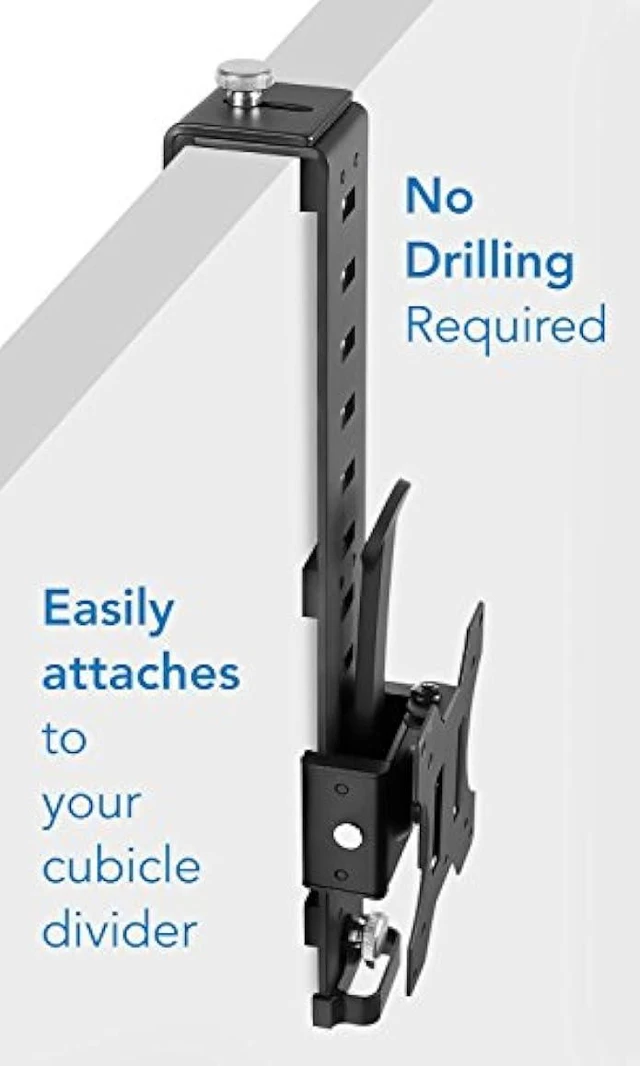 Alt view image 14 of 14 - Mount-It! Cubicle Monitor Mount Hanger Attachment, Hanging Height Adjustable VESA Bracket for a 17 to 32 Screen, Adjustable Hook Supports up to 17.6 lbs, Black (MI-785)