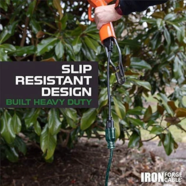 Alt view image 11 of 12 - Iron Forge Cable 75 Foot Outdoor Extension Cord, 16/3 Green 75 Ft Extension Cord Indoor/Outdoor Use, 3 Prong, Weatherproof Jacket Extension Cord, Grea