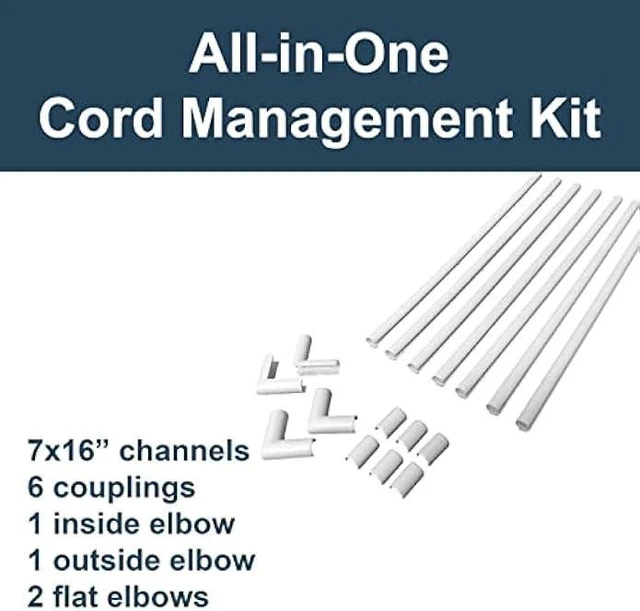 Alt view image 9 of 14 - Legrand Wiremold C210S Cable Management Kit Cord Organizer and Hider, White