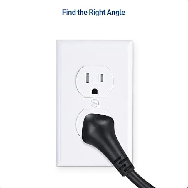 Alt view image 12 of 12 - Cable Matters 2-Pack 14AWG 15A Heavy Duty Power Extension Cord 10 ft with Low Profile Plug in Black, ETL Listed (Low Profile Power Cord Extension / 3 Prong Extension Cords, NEMA 5-15P to 5-15R)