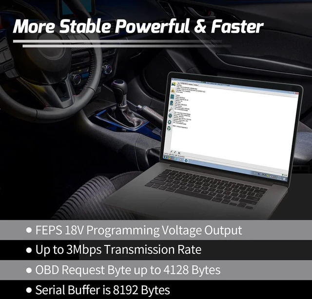 Alt view image 8 of 10 - Vgate vLinker FS OBD2 USB Adapter for FORS-can HS/MS-CAN Auto Switch (160cm)