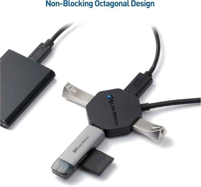 Alt view image 9 of 14 - Cable Matters Ultra Mini 4 Port USB Hub with Long 4 ft Extension Cable Tail (USB 3.0 Hub, USB Extension Hub, USB Hub Long Cord, USB Extension Cable Multiple Port) in Black