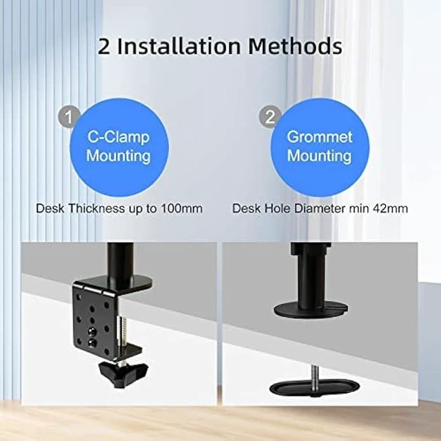 Alt view image 12 of 12 - Suptek Single LED LCD Monitor Stand up Desk Mount for 1 / One Screen up to 27 inch Extra Tall 31.5 inch Pole Heavy Duty Fully Adjustable Stand (MD6821)