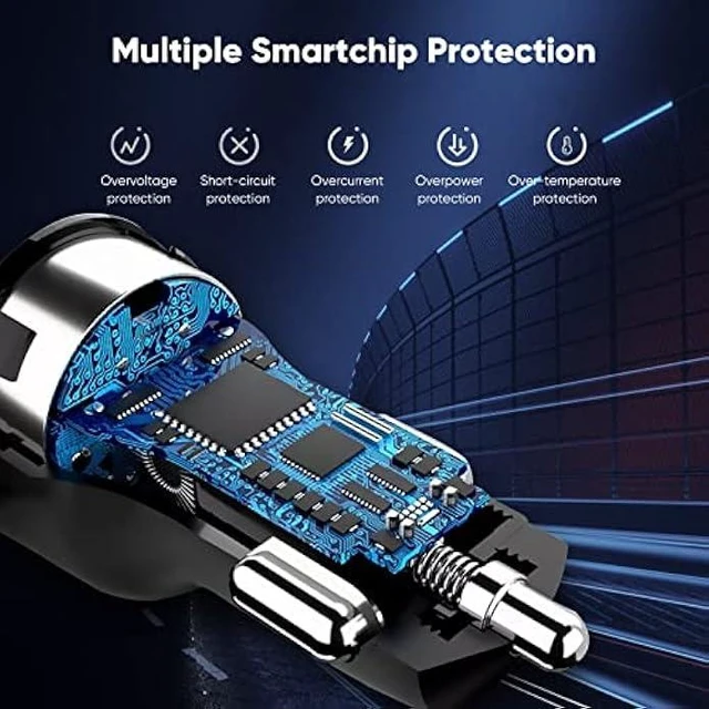 Alt view image 11 of 12 - USB C Car Charger Adapter, 12V Car Charger Multi Port, 38W 2 Port Car Charger, PD 20W& QC 18W Cigarette Lighter Adapter, USB C Car Plug Fast Charging iPhone 14/13/12, iPad Air/Pro, S20/S10, Note 21/20