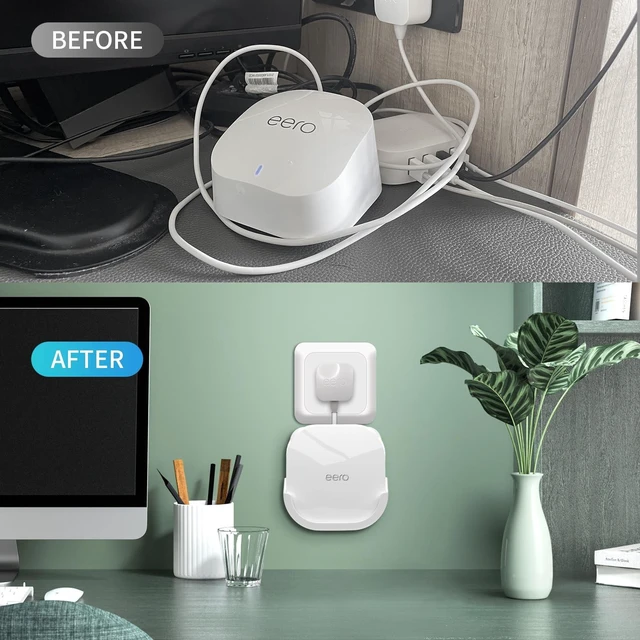 Alt view image 10 of 10 - 3Pack Wall Mount Holder for eero 6 Plus 6+ and eero 6 Router Mesh Wi-Fi System,Wall Mount Stand Bracket for eero 6 Plus and eero 6 tri-Band Mesh,Wall Bracket for eero 6+ Extender Router Wire Organizer