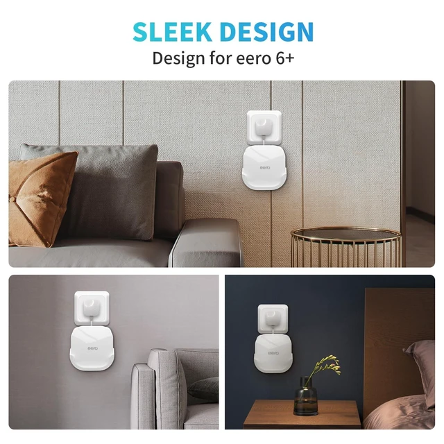 Alt view image 8 of 10 - 3Pack Wall Mount Holder for eero 6 Plus 6+ and eero 6 Router Mesh Wi-Fi System,Wall Mount Stand Bracket for eero 6 Plus and eero 6 tri-Band Mesh,Wall Bracket for eero 6+ Extender Router Wire Organizer