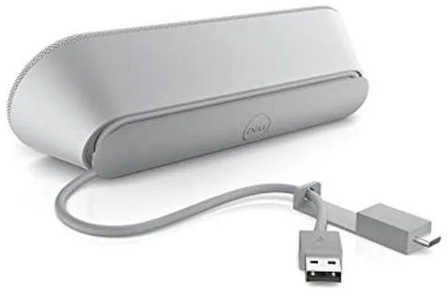 Alt view image 9 of 10 - Dell SP3022 USB Computer Speaker for PC, Laptop, Monitor, Business Conference-Mini Soundbar Speakerphone, AI Noise Echo Cancellation, Full Duplex Audio, 2 x 1.8W, MS-Teams Certified - Platinum Silver