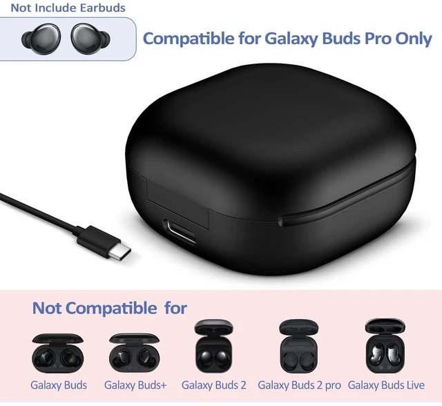 Alt view image 8 of 10 - Wireless Replacement Charging Case for Samsung Galaxy Buds Pro SM-R190 770mAh Battery, LED Indicator, Fast Charging, USB-C Cable, Bluetooth Pairing