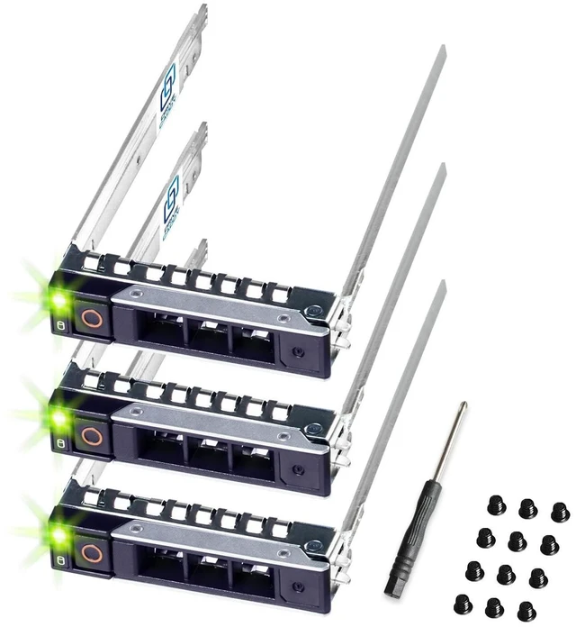Alt view image 6 of 10 - DRIVECADDY 3-Pack 2.5" Hard Drive Caddy - Compatible for Dell PowerEdge Servers - 14-17th Gen T560 R660 R6615 R6625 R7615 R7625 R760 R760xs R760xa R860 R960 and More - SSD SAS SATA NVMe Tray