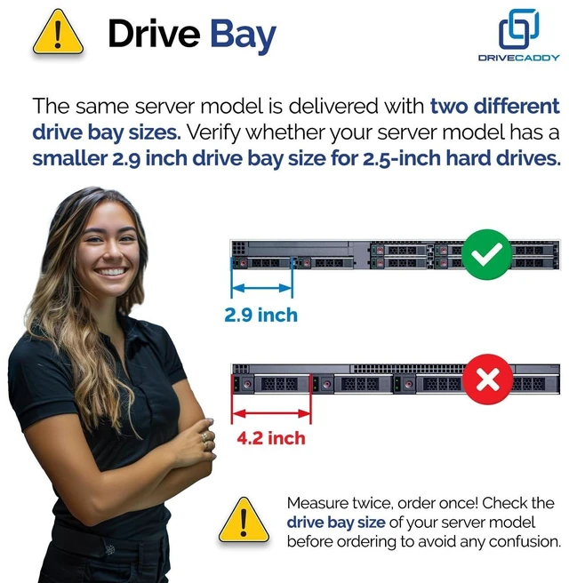 Alt view image 8 of 10 - DRIVECADDY 3-Pack 2.5" Hard Drive Caddy - Compatible for Dell PowerEdge Servers - 14-17th Gen T560 R660 R6615 R6625 R7615 R7625 R760 R760xs R760xa R860 R960 and More - SSD SAS SATA NVMe Tray