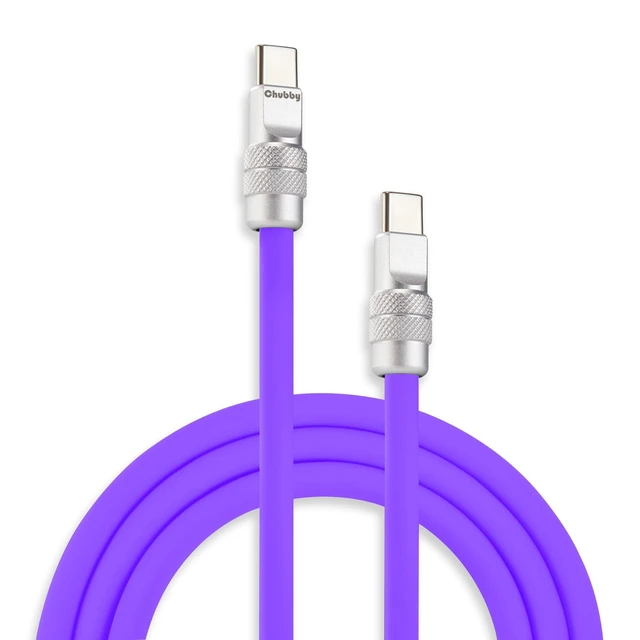 Alt view image 6 of 10 - chubbycable Chubby 2.0 USB C 240W Fast Charging Cable Silicone Soft Durable USB C Cable Extra Thick Charger Cord Compatible with iPhone 17-15 Series iPad, Violet, Type-C to Type-C, 9.8FT