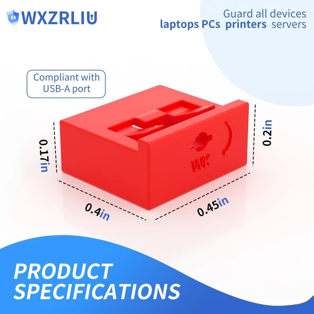 Alt view image 10 of 10 - 50PCS USB-A Port Blockers with 3 Keys-Removable Type-A Data Protection - Dust & Moisture Resistant Shield for Laptops, PCs, Gaming Devices & Tamper Protection (Red
