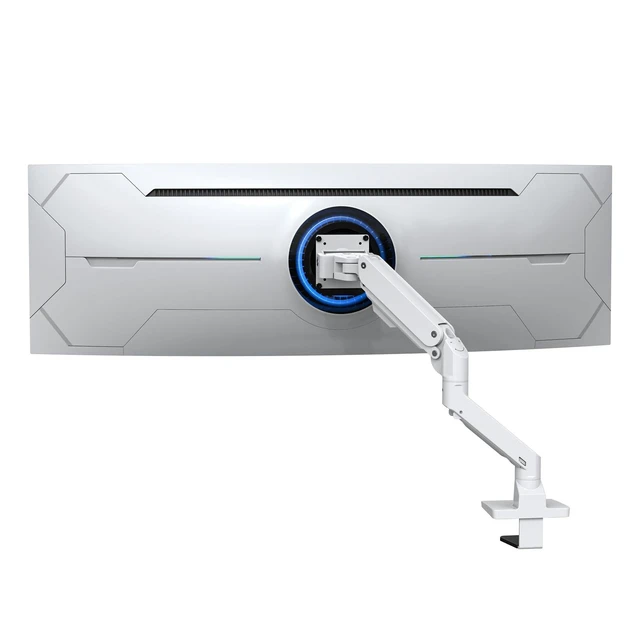 Alt view image 6 of 10 - BEWISER Heavy Duty Monitor Arm Mount for 34-49 inches and Ultra 57 inches Screens,Weight Capacity Up to 44 lbs,Full Motion Height Swivel Adjustable Monitor Arm(White)