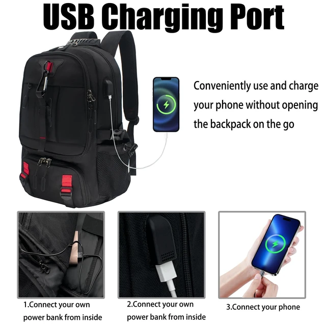 Alt view image 8 of 10 - CLEROLR Travel Laptop Backpack, Extra Large Backpack with USB Charging Port, Anti-Theft Business Work Bag Airline Approved, College Laptop Backpack Fits 18 Inch Laptops for Men/Women